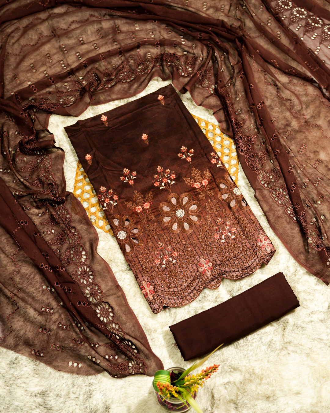 QL-EVU-V1-10 Embroidered Viscose 3Pcs