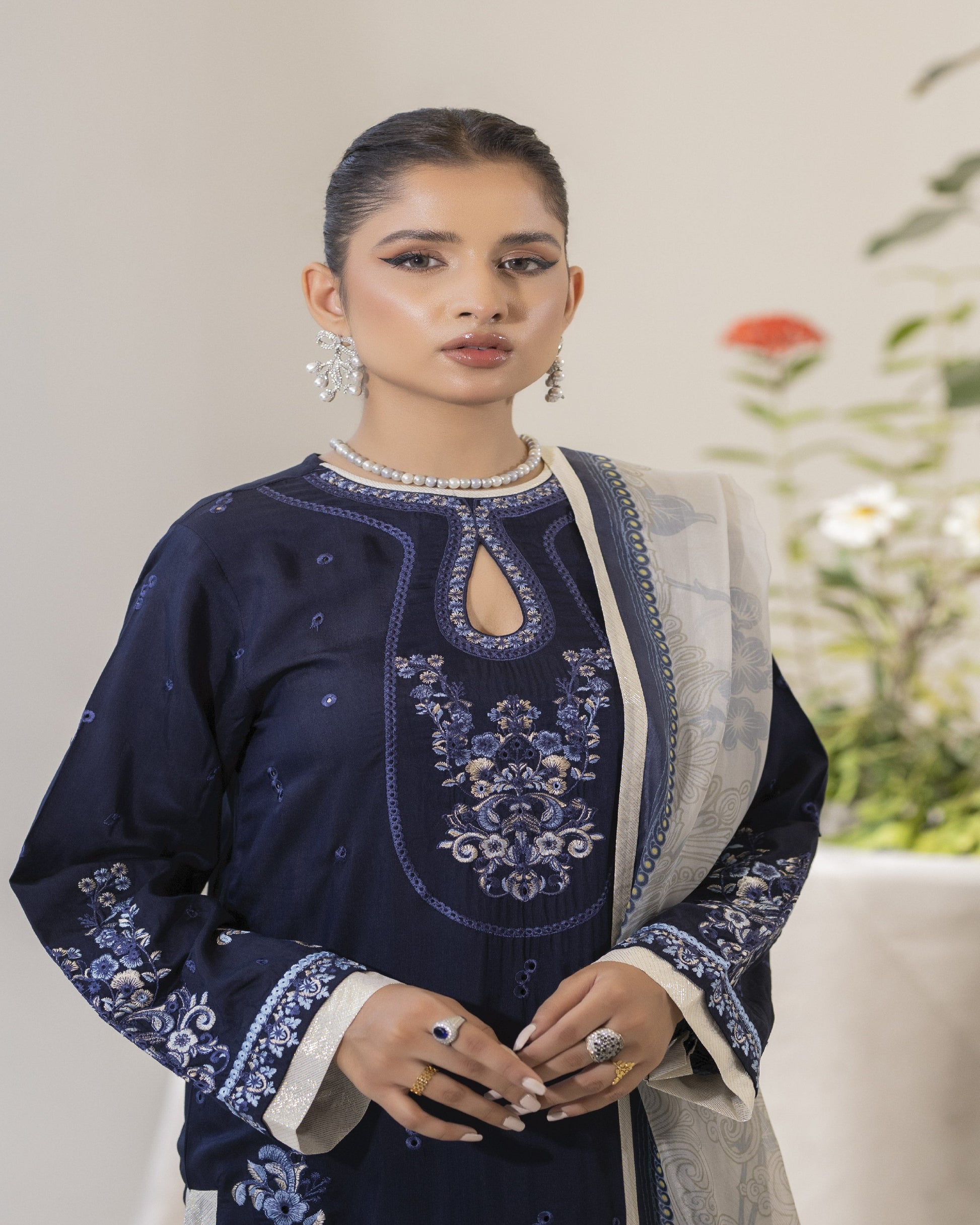 Ayzel viscose shirt embroidery close-up – winter collection