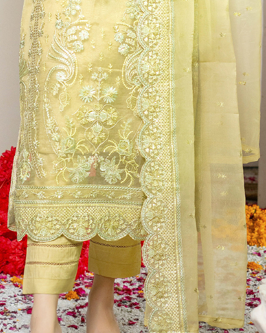 Detailed border view of Chamak Tara revealing elegant embroidery along the hemline and exquisite pattern work.
