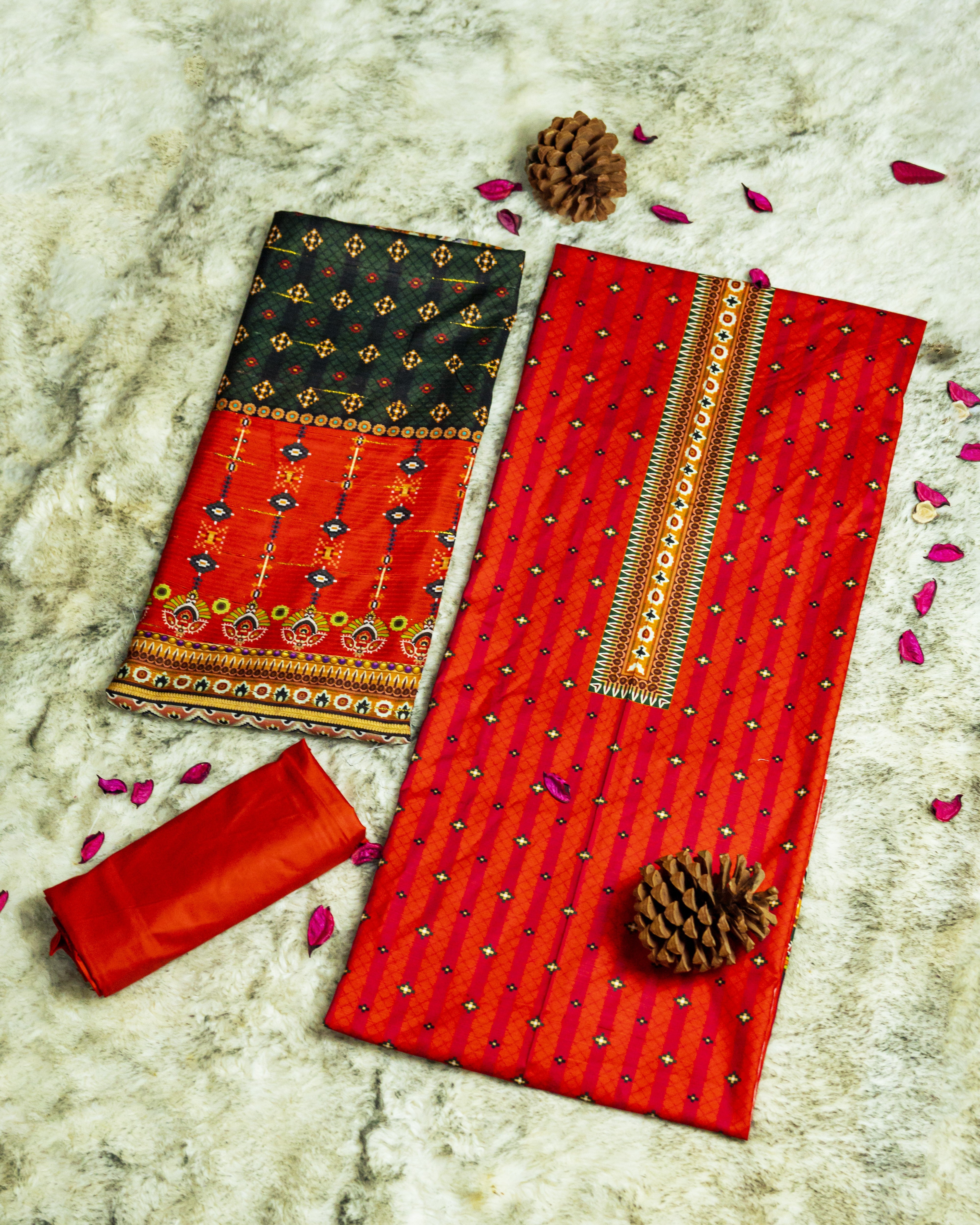 QL-DPSL-V1-01 Digitally Printed Slub Linen 3PCs