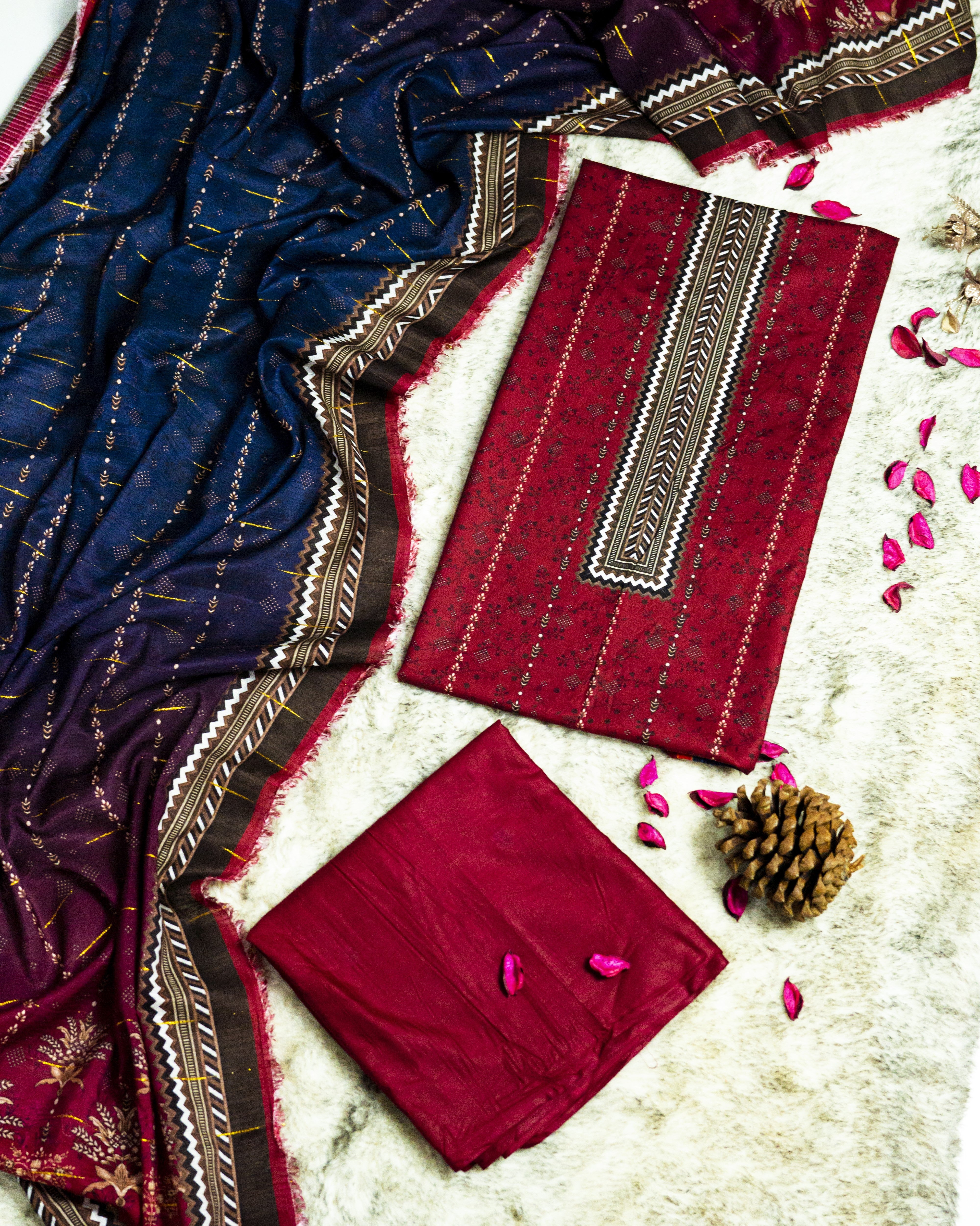 QL-DPSL-V1-03 Digitally Printed Slub Linen 3PCs
