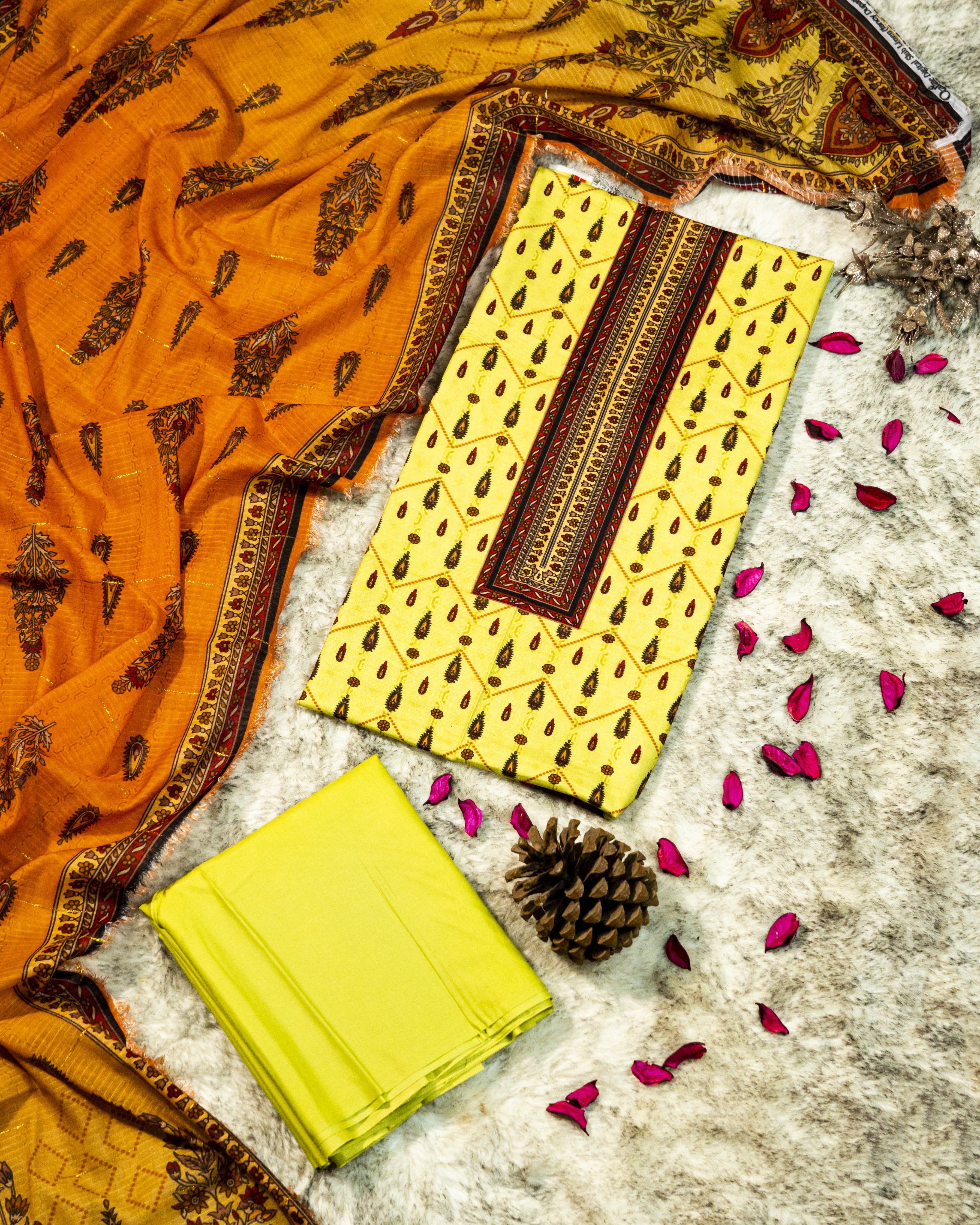 QL-DPSL-V1-06 Digitally Printed Slub Linen 3PCs