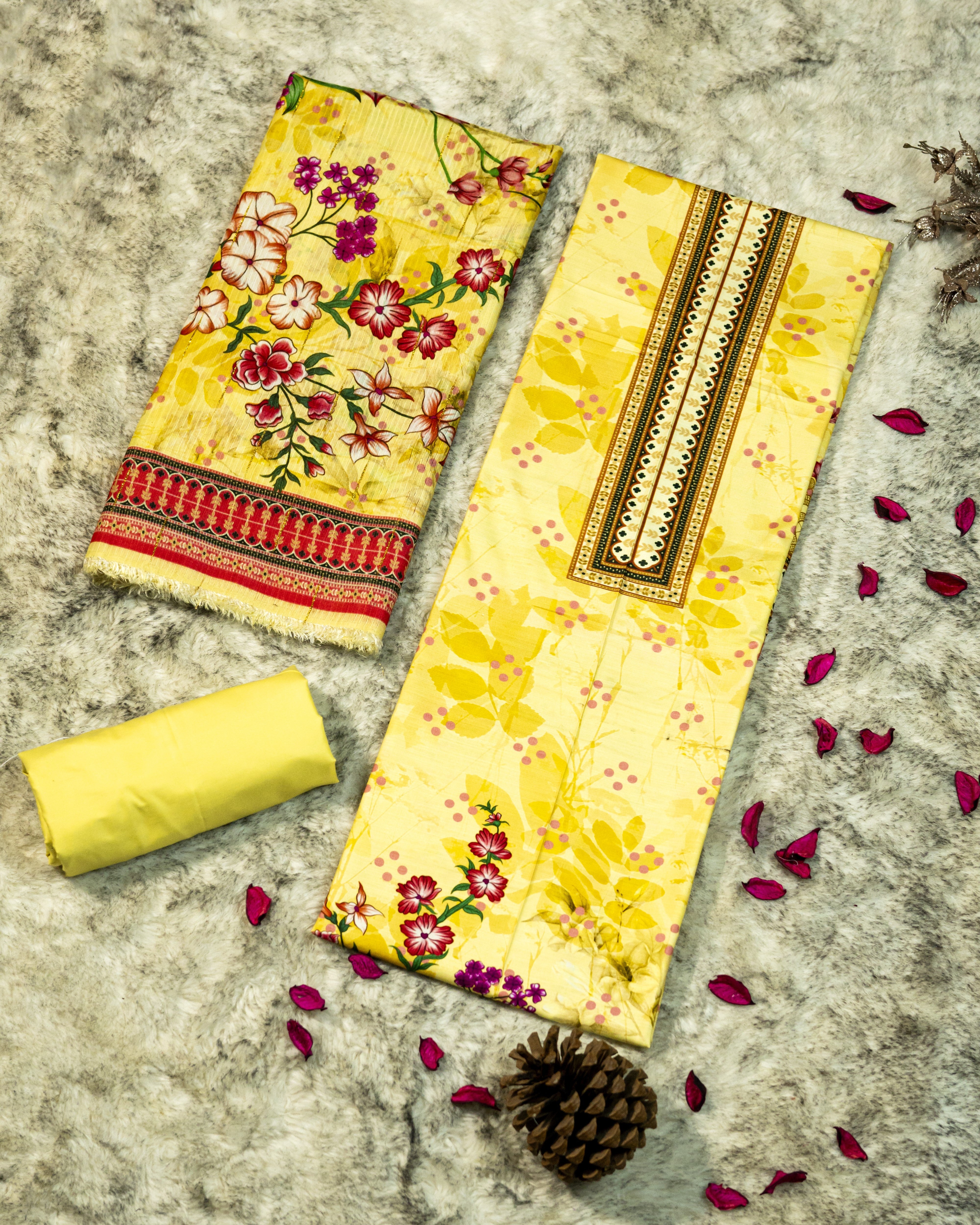 QL-DPSL-V1-02 Digitally Printed Slub Linen 3PCs