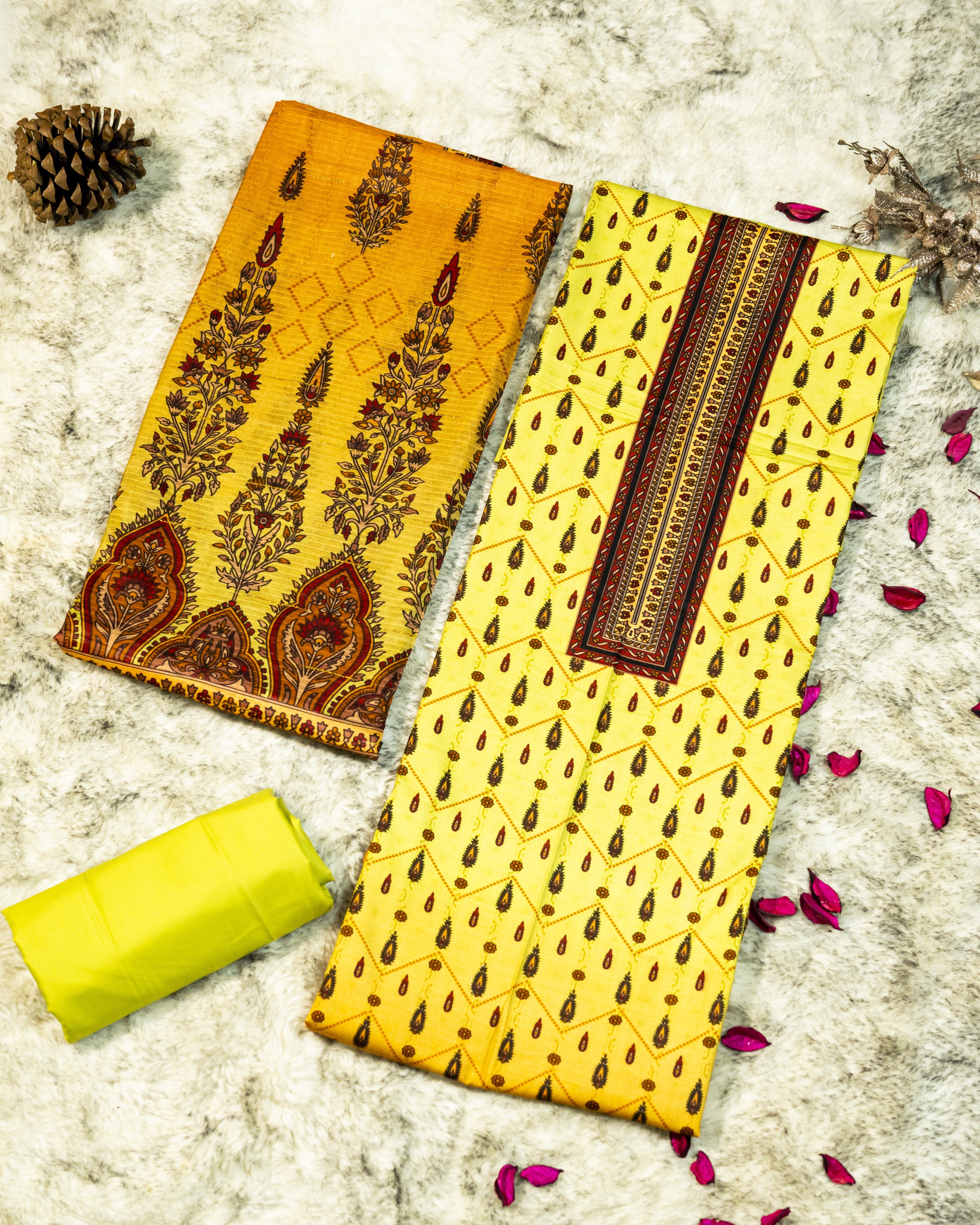 QL-DPSL-V1-06 Digitally Printed Slub Linen 3PCs