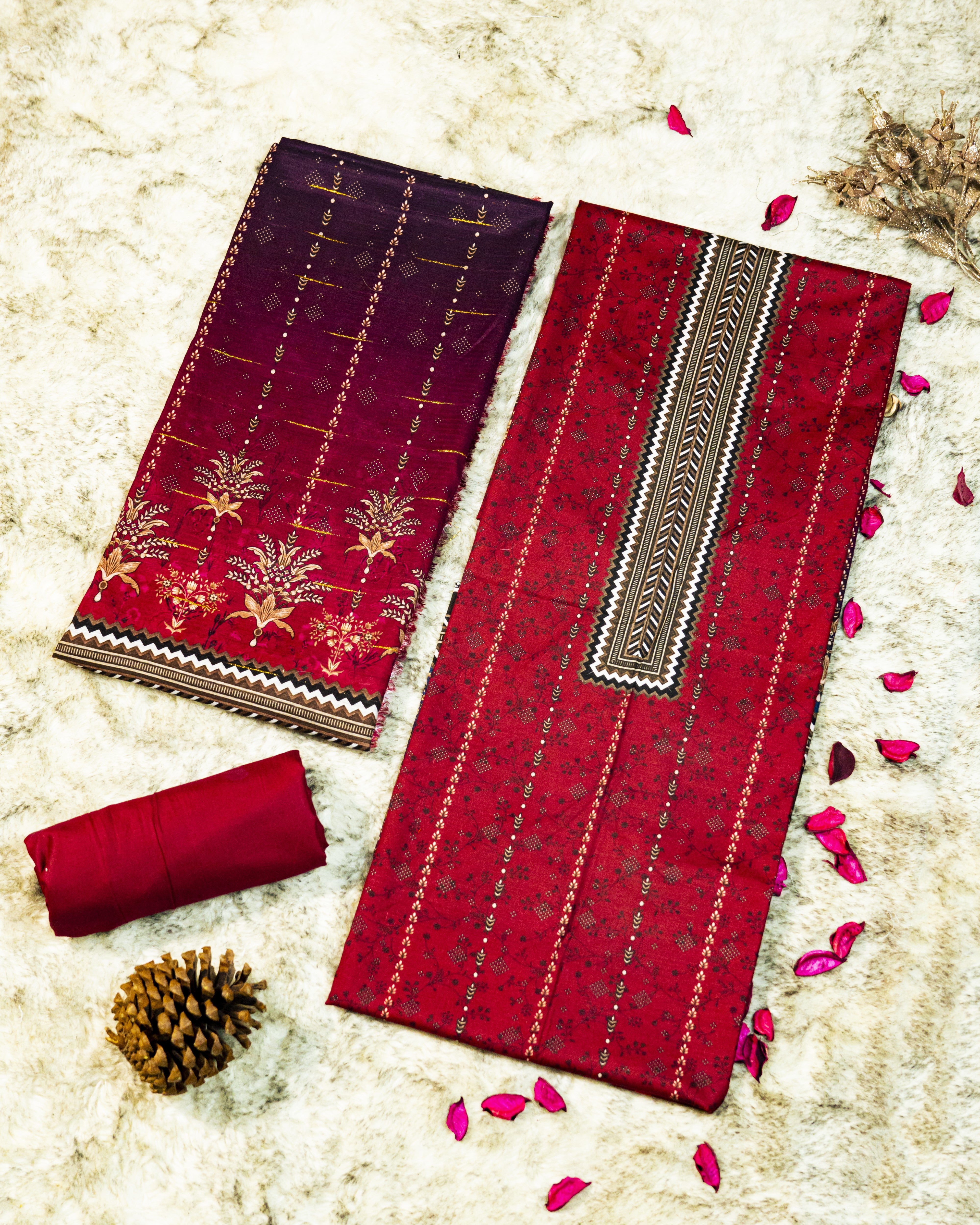 QL-DPSL-V1-03 Digitally Printed Slub Linen 3PCs