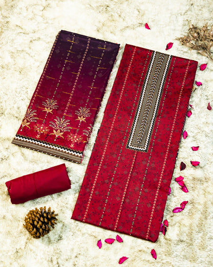 QL-DPSL-V1-03 Digitally Printed Slub Linen 3PCs