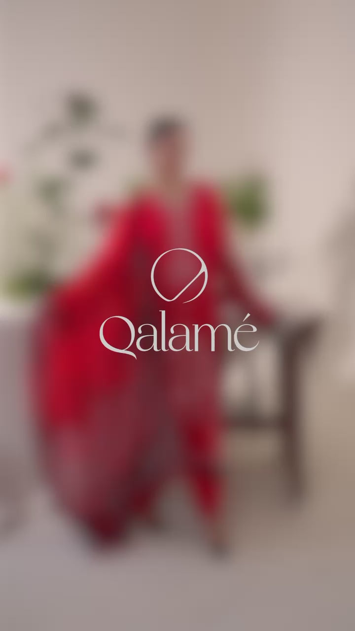 Miran 3-piece set styled look – viscose shirt, silk dupatta, dyed trouser